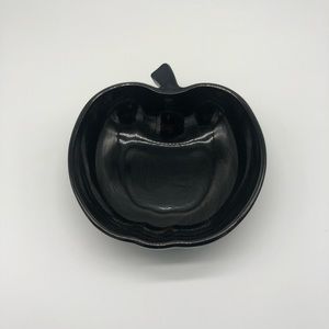 4 Black Apple Bowls Vintage Milk Glass Hazel Atlas Orchard Ware Fruit Set Decor